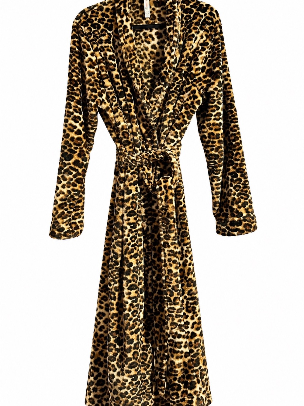 Gilligan & O'Malley Leopard Print Plush Robe - Black & Gold,XL/XXL